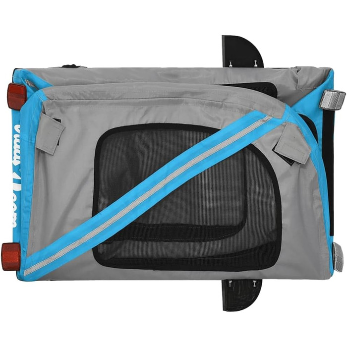 Причеп для тварин (133,5x69x73,5 см, блакитний та сірий)