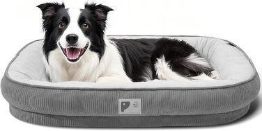 Ортопедичне ліжко для собак маленьких порід, зелене, знімний чохол, неслизьке дно, чотиристоронні валики, розмір L