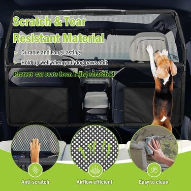 Бар'єр для собак у машину, 142 см, для позашляховиків, SUV, легкових авто, захист заднього сидіння, перегородка, подорожі