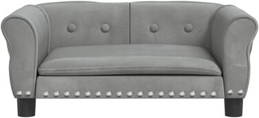 М'яке ліжко для собак та котів з велюру, 70x45x30 см, сірий колір