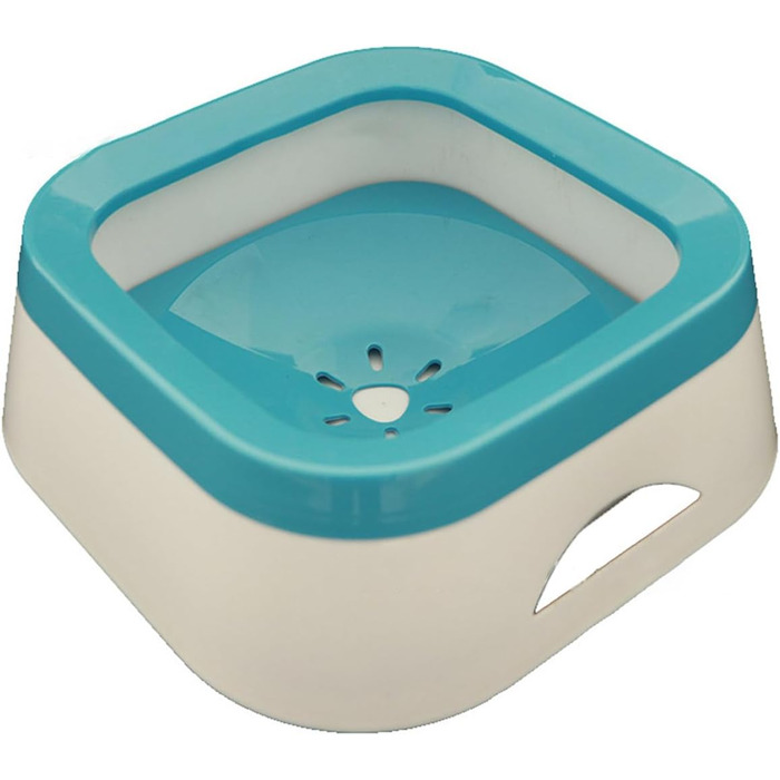 Поїлка для собак Geavonyg: переносна миска для води з плаваючою платформою, синього кольору. Підходить для малих та середніх порід.