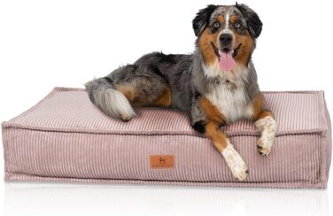 М'яке собаче ліжко Knuffelwuff Lesedi з корду, 135x90 см, знімний чохол, можна прати, для собак великих, середніх та маленьких порід (100x70 см, Рожеве)