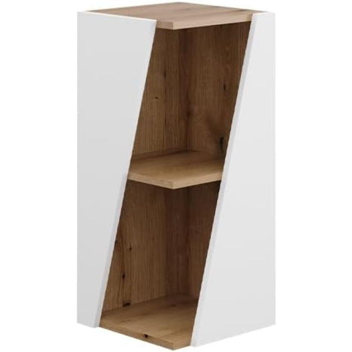 Пенал Vicco Benno, дуб, 31.6x70.5 см, з відкритими полицями, білий/artisan