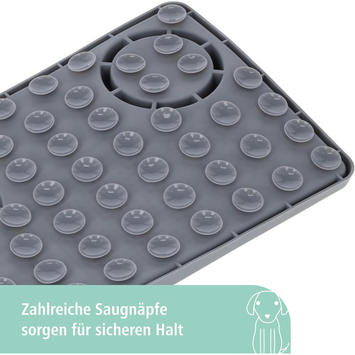 Кербл Пет Шлекматте XL сірий, 30x20 см - килимок для іграшок для собак та котів, знімає стрес, силікон