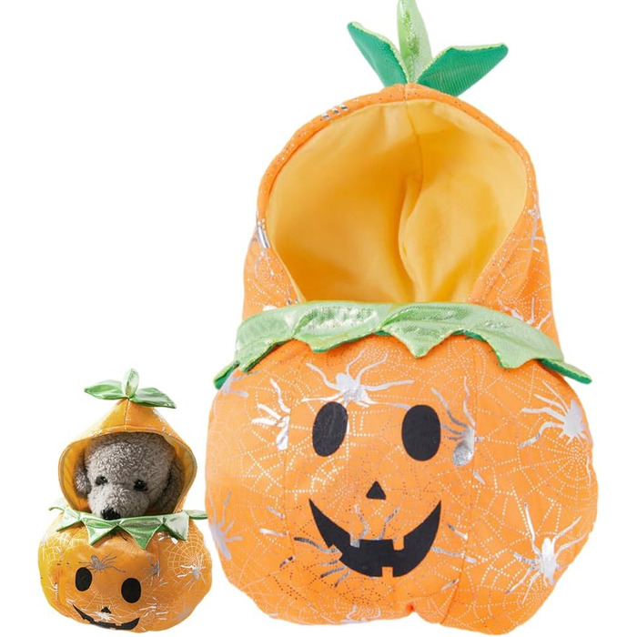 Костюм на Halloween для собак та котів: гарний костюм з гарбузом для маленьких, середніх та великих тварин, м'яке дихаюче матеріалу (XL, помаранчевий)