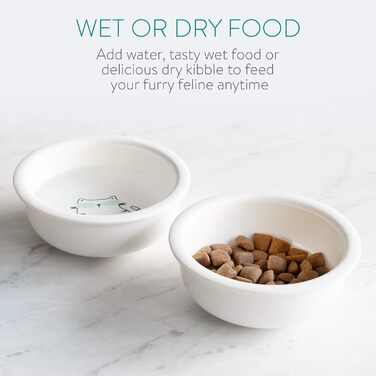 Набір мисок для котів та собак Navaris - керамічні миски для корму, набір для годування котів, миска для корму, миється в посудомийній машині, стиль 1