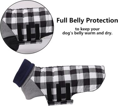 Теплий водонепроникний зимовий одяг для собак Dachshund (Такса), чорний, розмір S, в клітинку