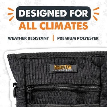 Футляр для ласощів Mighty Paw для собак, 2.0 | Сумка для тренування собак - Лотік для собак - Пет тренінг, сумка для ласощів з ремінцем - Магнітна застібка (Помаранчевий/Чорний)