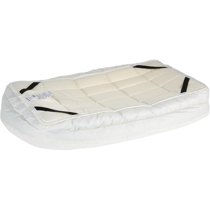 Кімната для домашніх тварин Midwest Homes for Pets QuietTime, велика, з подвійним бордюром, біла плюшева матрац, машинне прання, безпечне місце з еластичними стрічками, 76 см, 82 x 10 x 51 см