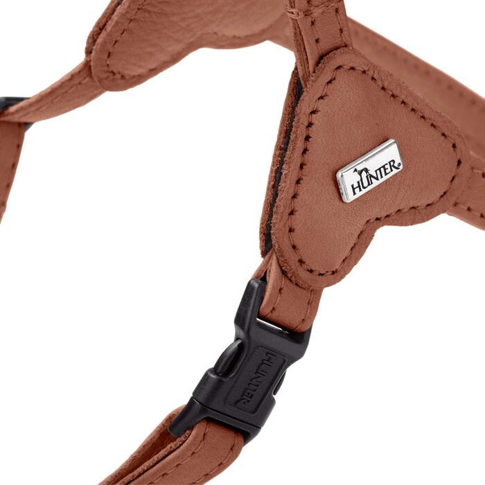 Нашийник для собак HUNTER SOHO MINI, колір: коричневий (cognac), з натуральної шкіри, м'який, не травмує шерсть, легкий, для маленьких собак та цуценят, Made in Germany, розмір XXS-XS/2
