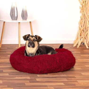 Лежанка для собак середніх та маленьких порід, міцна та анти-гризун, миється, для котів та інших домашніх тварин, 50 x 70 см, бордовий колір