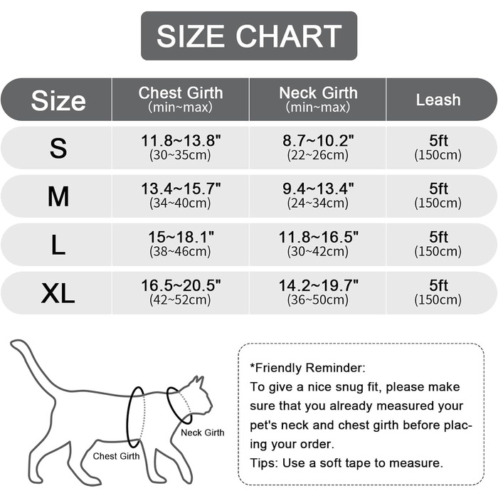 Шлейка для котів Skmeditec Katzengeschirr - безпечна, з відбиваючими смугами, розмір L, сіра