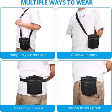 Сумка для ласощів для собак Brifit з магнітною застібкою, для тренувань, з регульованим шнурком, знімною внутрішньою кишенькою та дозатором для пакетів, 17.5 x 13.6 x 8 см