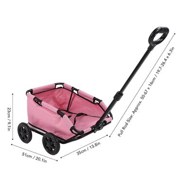 Візок для собак до 12,9 кг, універсальний для собак та котів, складаний, 4 колеса