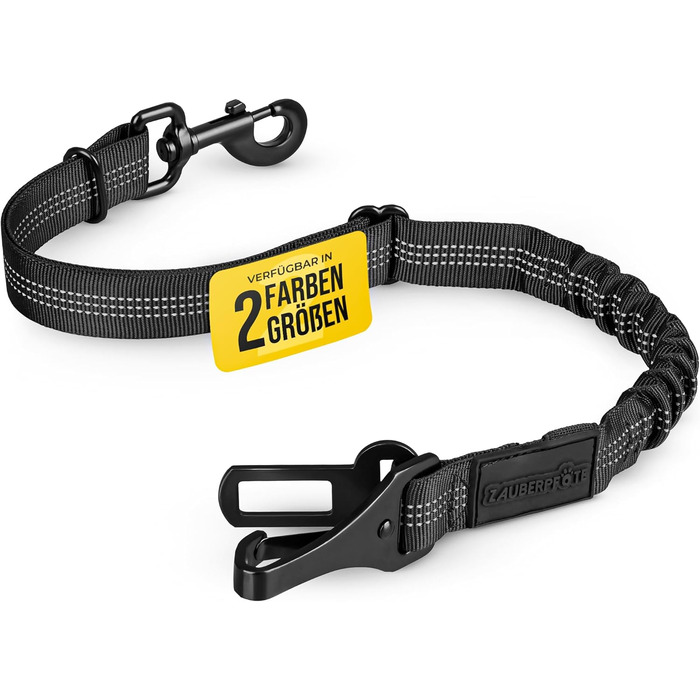 Автомобільний повідок для собак 'Argo' – регульований безпечний повідок з амортизацією та ISOFIX – для всіх порід собак (Розмір S) (Чорний, L (63-87 см))