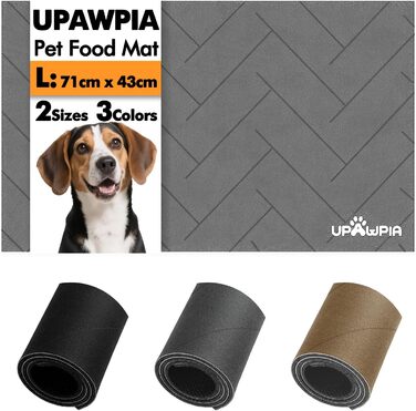 Підкладка під миску для собак та котів, сіра, 43 x 71 см, швидковисихаюча, нековзна, з абсорбентом