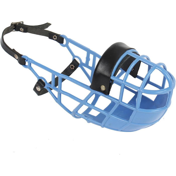 Нашийник-маска для грейхаундів (101) - легкий, дихаючий, безпечний, для прогулянок, до ветеринара, захист від отруєння, міцний, блакитний