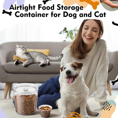 Контейнери для котячого корму LemonRoad 2 шт., 6.34 л/6 л, герметичні, з мірним стаканчиком