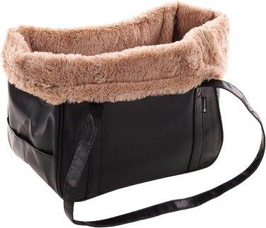 Сумка для собак Armando Schwarz – 36x22x29 см – штучна шкіра, плюшевий вкладиш, знімне дно, страховка, ніжки, переноска