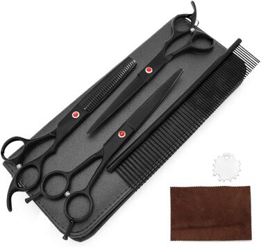 Професійна ножиця для грумінгу собак та котів, 7 дюймів, чорна