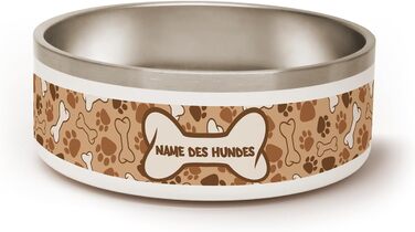 Керамічна годівниця для корму для собак та котів з іменем - PICANOVA, дизайн Paws&bones