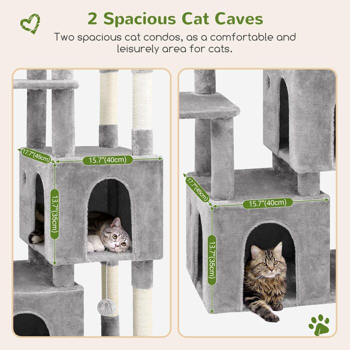 Драбина-будинок для котів Globlazer XL (156 см) сірого кольору з будиночком, платформами та сизалевими стовпчиками