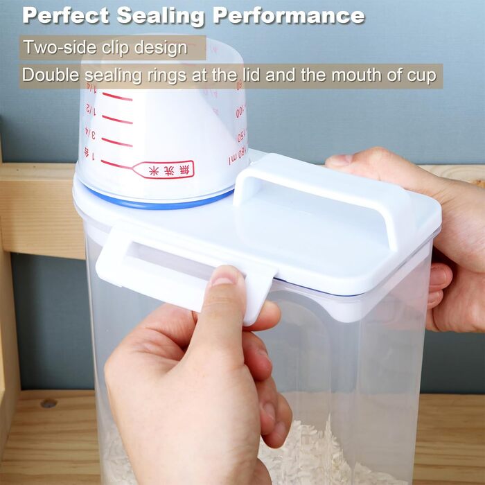 Контейнер для корму для собак MUXHEL, 4 шт., об'єм 2 л, з мірним стаканчиком, зручне зберігання корму для тварин