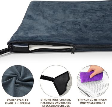 Нагрівальний килимок для тварин NAMOTEK з регулюванням температури та таймером, вологостійкий, з безпечним нагріванням, автоматичне вимкнення, 40x30 см, сірий