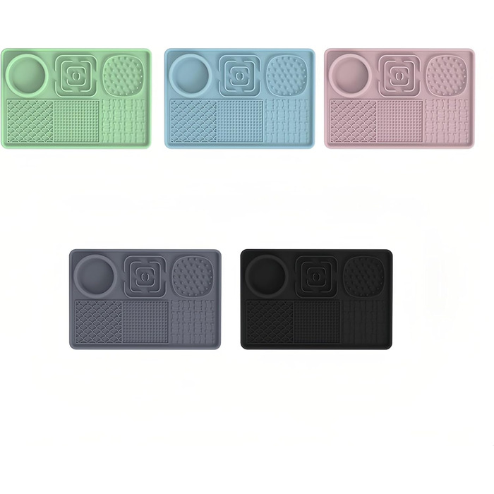 Преміум килимок для собак 3 в 1: повільний годівник, килимок для годування, аксесуар для грумінгу. Силіконовий, блакитний, прямокутний. Підходить для цуценят, котів та інших домашніх тварин.