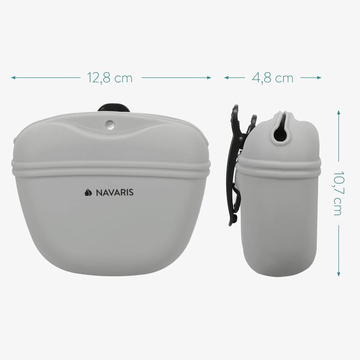 Набір з 2 мішечків для корму для собак Navaris (сірий & темно-синій) - для ласощів, сухого та вологого корму