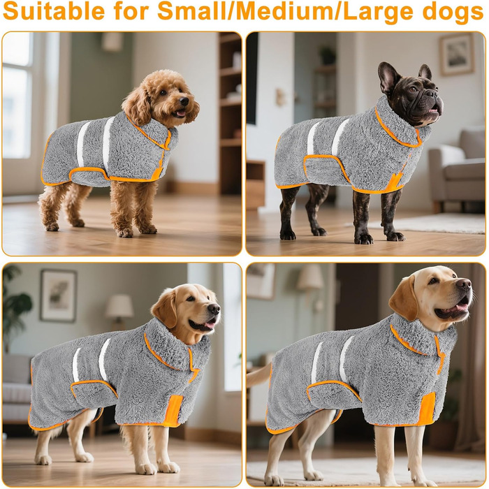 Рушник для собак Bienbee, швидковисихаючий, супер вбираючий, сірий, розмір XXL