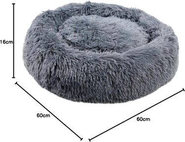 М'яке ліжко для собак та котів MEDISAFETY Milou - зручне хавчене ліжечко-острів для домашніх тварин, діаметр 50-80 см, кольори: світло-сірий, темно-сірий, бежевий, коричневий, розмір L (60 см - темно-сірий)