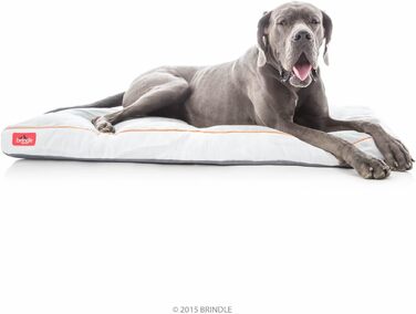 Brindle ортопедичне ліжко для собак з подрібненої піни Memory Foam, знімний та праний чохол, 132×86 см, сірий