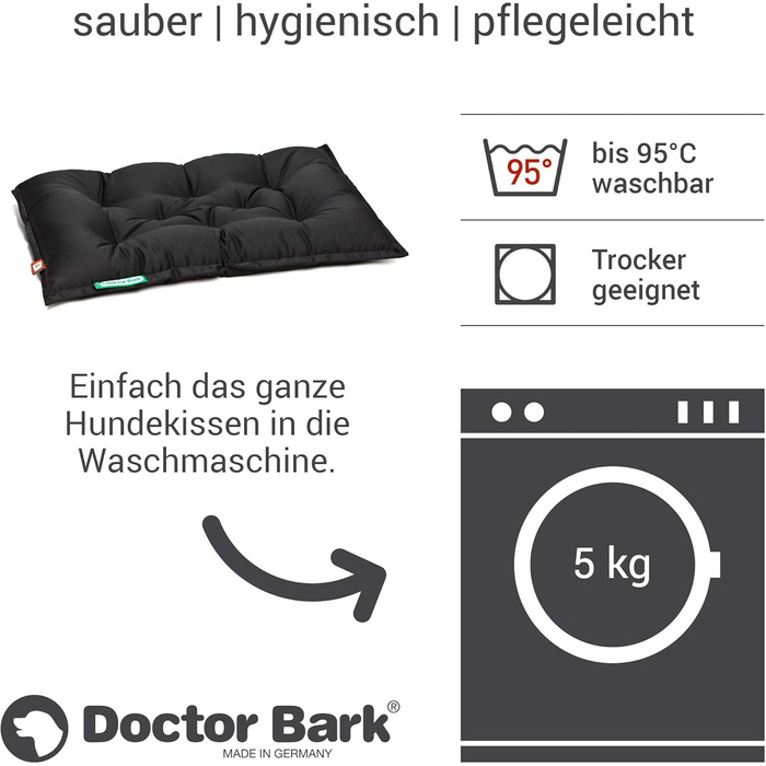 Ортопедична лежанка для собак Doctor Bark Urban - розмір M (70x50 см) - чорна, Made in Germany