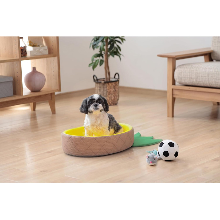 Килимок для тварин Iris Ohyama у формі ананаса, килимок-подушка, кошик, 40x69x12 см, миючий, з неслизьким покриттям, для собак