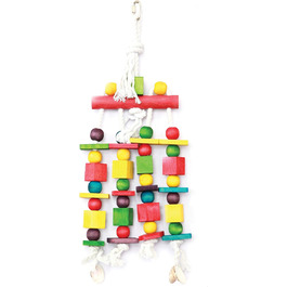 Дерев'яний будиночок для птахів з блоками та намистинами Block 'n' Beads