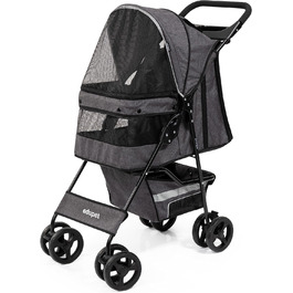 Візок для собак EDUPET 06611AA: зручний, з подвійними колесами, стійкий, з кишенькою та ременем безпеки