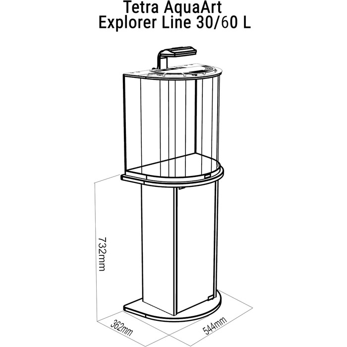 Тумба для акваріума Tetra AquaArt Explorer Line 30/60 л, біла, для акваріумів з вигнутим склом