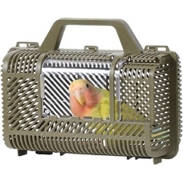 Транспортувальний контейнер для птахів STHOYN: дорожній клітка, переноска для папуг та канарек, зелений