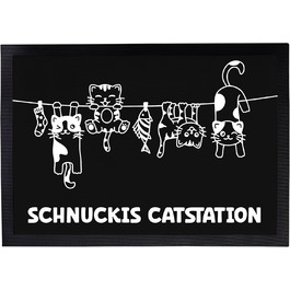 Підкладка для кота з іменем, персоналізована, чорна (Catstation, 35x50 см)