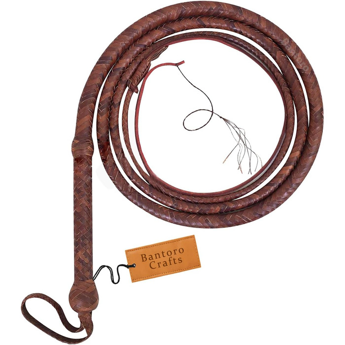 БантОро Крафтс - Пеітска (батіг) Індіана Джонс з Кенгурячої Шкіри, 16 плетінок, 4.8 метрів