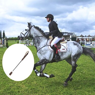 Вертикальна батіг для коней, 45 см, коричневий, батіг для коней, виготовлений з PU-шкіри, з неслизькою ручкою, для їзди верхи, тренувань, косплей