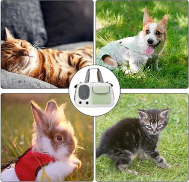 Транспортна сумка для котів та маленьких собак, портативна, складна, зелена