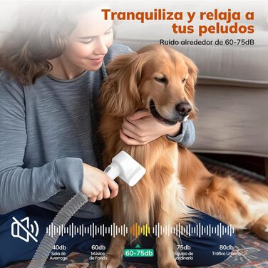 Електрична машинка для стрижки собак Morpilot з пилососом та насадкою-щіткою, 12000Pa, білий колір