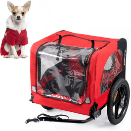 Фаркоп для велосипеда SogesHome: Перевезення собак, XXL, 600D Oxford, Червоно-Чорний