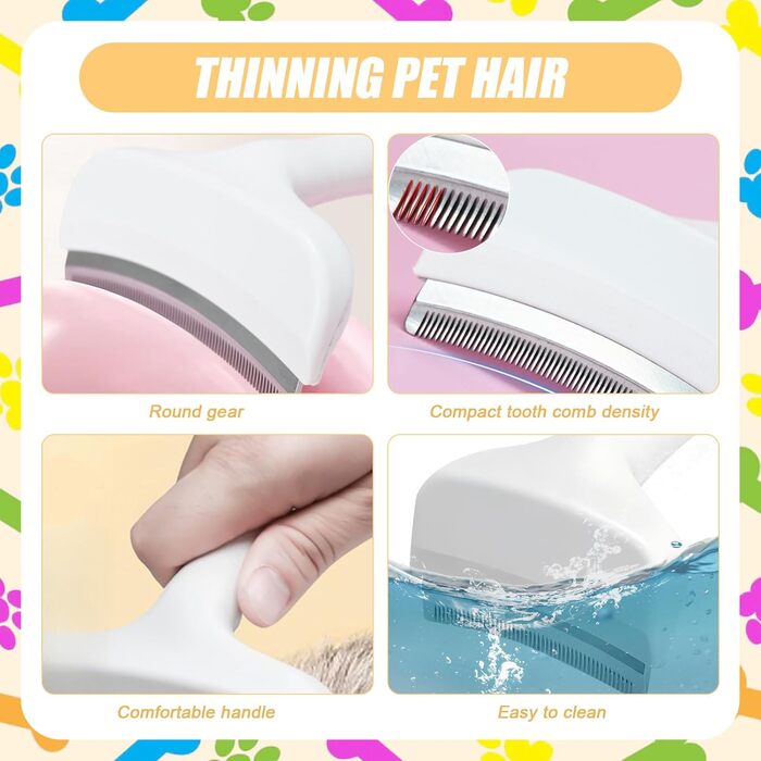 Набір гребінців від бліх для котів та собак: видалення бліх, шерсті та вичісування блукаючого хутра. Включає гребінець для чищення зубів V-подібної форми та самоочищувані гребінці.