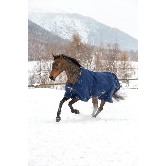 Зимова кінська попона Bucas Irish Turnout 300 г, navy/gold, Rip-Stop, Silk-feel