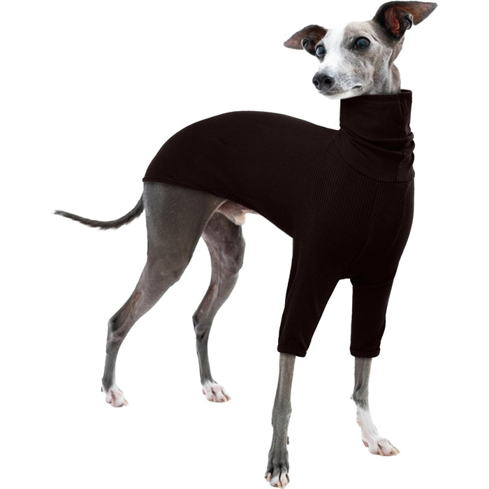 Пуловер з коміром-стійкою для гончаків, теплий зимовий одяг, куртка для гончаків, одяг для собак середнього розміру, теплий пуловер для собак (M, Коричневий)