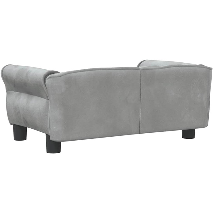 Лягушковий лежак для собак, м'який лежак для тварин, диван-софа для маленьких собак, лежанка для котів, світло-сірий велюр, 70 x 45 x 30 см