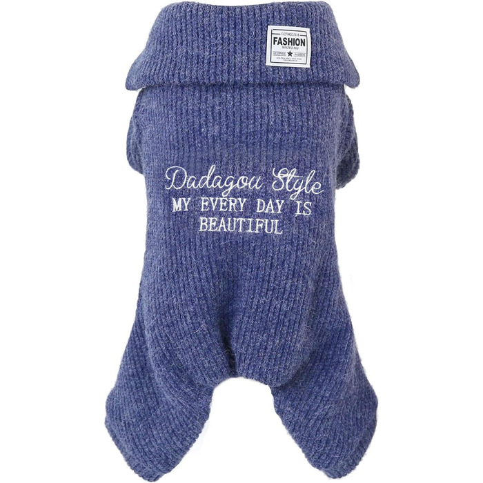 Теплий флісовий костюм для собак Wopuover, зимовий, для собак, блакитний (S)